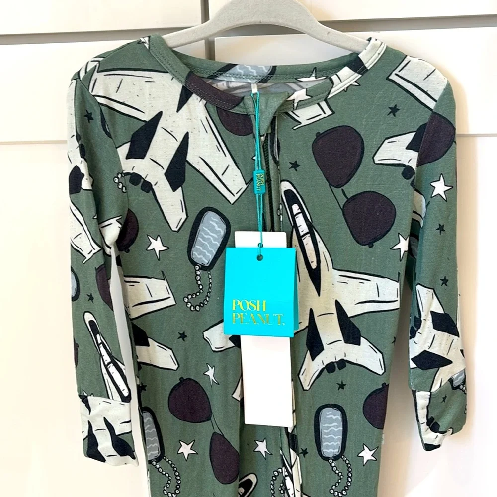 Posh Peanut airman footie zippered one piece NWT - Picture 2 of 5